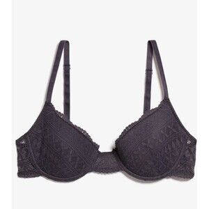 Etam IDOLE Bra No.4 Classique Lightly Lined‎ Demi Bra Anthracite 38D